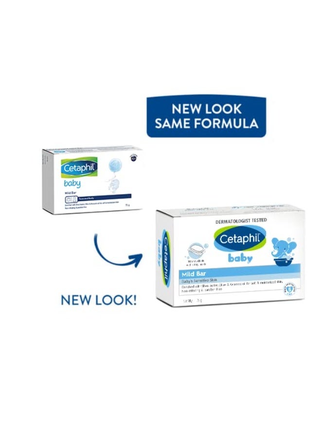 Cetaphil Baby Mild Bar for Face and Body Pack of 3, (75g x 3, Sensitive Skin) - Image 2